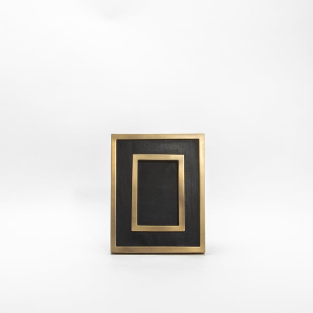 Picture Frame 8x10” in Black Oak With Brass Details by Kifu Paris