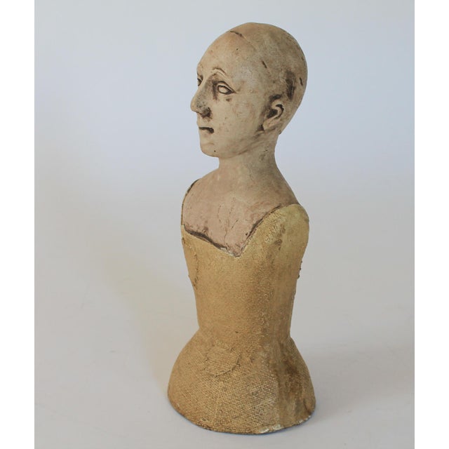 Figurative Vintage Off White Molded Female Bust For Sale - Image 3 of 12