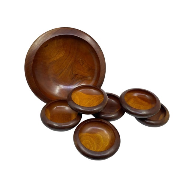 Mid 20th Century Mid Century Wooden Bowl Serving Set - a Set of 7 For Sale - Image 5 of 9