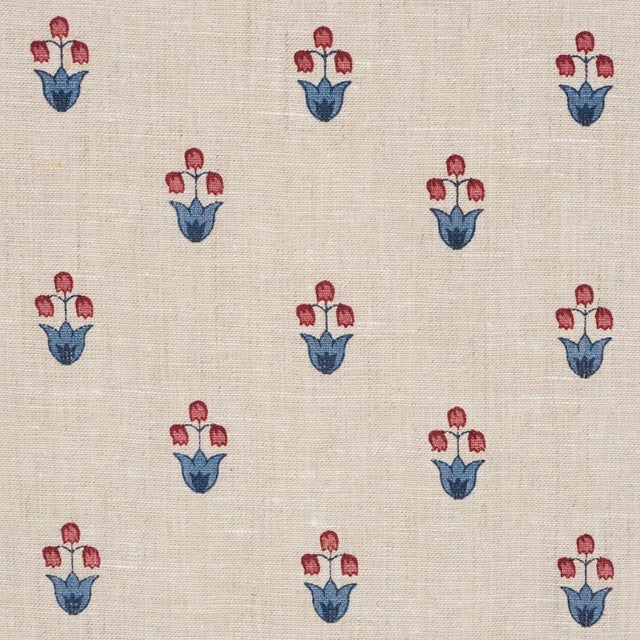 Contemporary SAMPLE - Schumacher Moira Hand Print Fabric In Cerise & Ink For Sale - Image 3 of 4