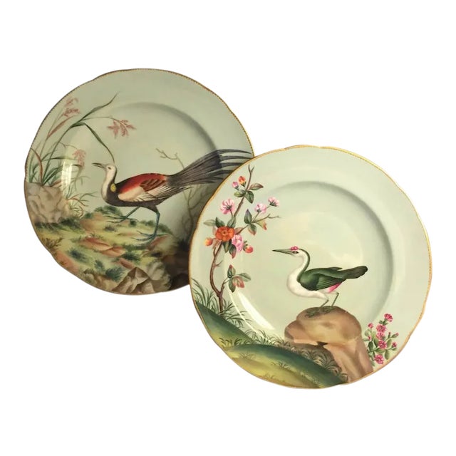 Antique Mintons Porcelain Cabinet Plates - a Pair For Sale