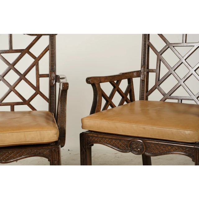 Mid 20th Century Pair of Chippendale Style Armchairs from the Bob Newhart Estate For Sale In Los Angeles - Image 6 of 8