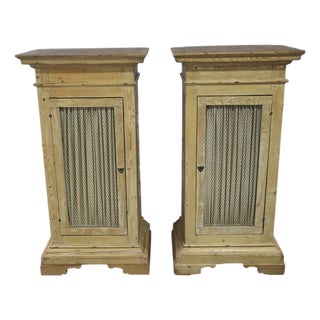Late 19th Century Pair of Tall French Pine Cabinets For Sale
