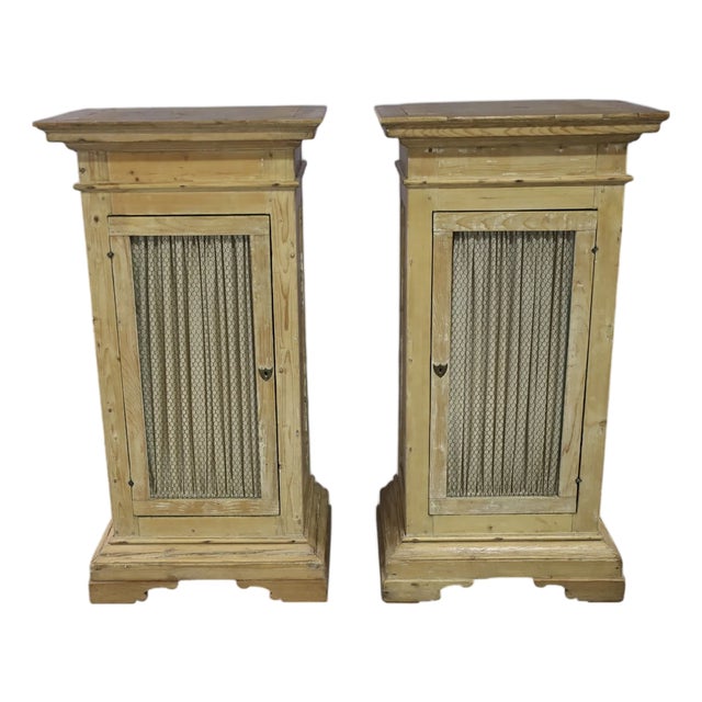 Late 19th Century Pair of Tall French Pine Cabinets For Sale