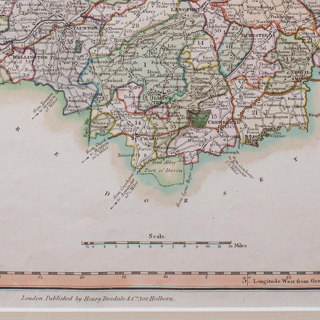 Early 19th Century Antique County Map of Somerset, English, Framed Cartography, Regency, Circa 1830 For Sale - Image 5 of 12