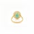 Green 14k Gold Oval Cut Big Emerald Halo Diamond Ring Size 6 For Sale - Image 8 of 12
