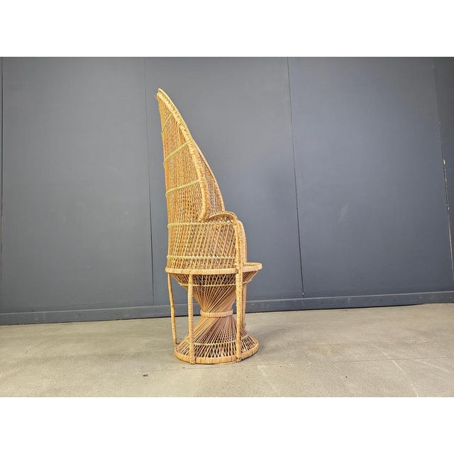 Wood Vintage Wicker Peacock Chair, 1970s For Sale - Image 7 of 16