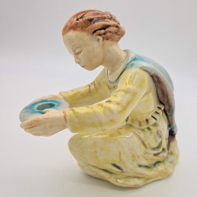 Ceramic Candlesticks by E. Roser for Karlsruhe Majolika, 1950s, Set of 2 For Sale - Image 3 of 18