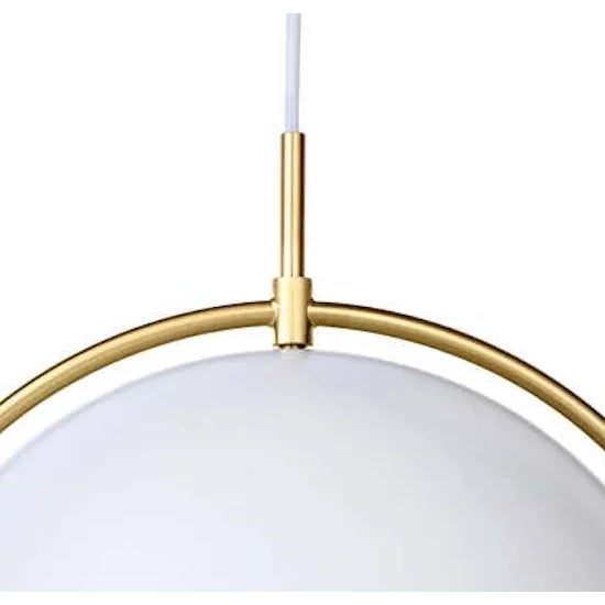 Louis Weisdorf Louis Weisdorf 'Multi-Lite' Pendant Lamp in White and Brass For Sale - Image 4 of 5