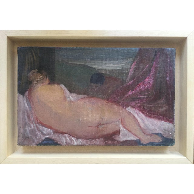 Pierre Georgeot, The Nude and the Voyeur, Oil on Canvas For Sale