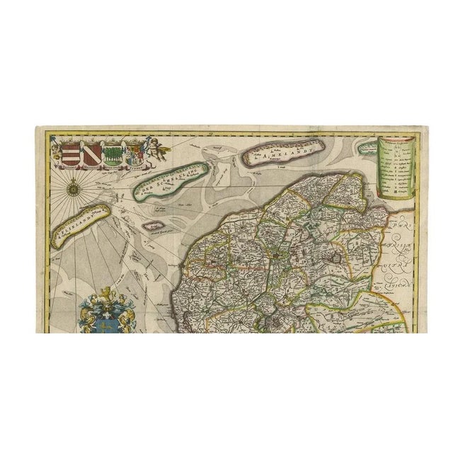 Antique Map of Friesland in the Netherlands attributed to B. Schotanus, 1664 For Sale - Image 3 of 7