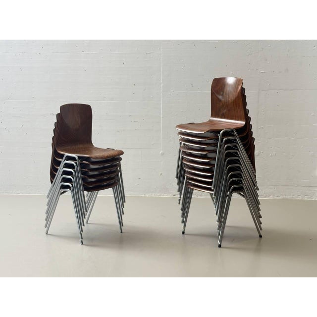 Stacking Chair with Pagholz Shell from Thur-Op-Seat, West Germany, 1970s For Sale - Image 9 of 18