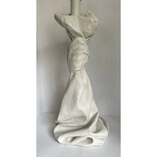 Postmodern 1970's John Dickinson Style Draped Plaster Lamp For Sale - Image 3 of 12