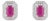 Contemporary 1.64ct Ruby & Double Halo Diamond Earrings in 14k Gold- 2 Pieces For Sale