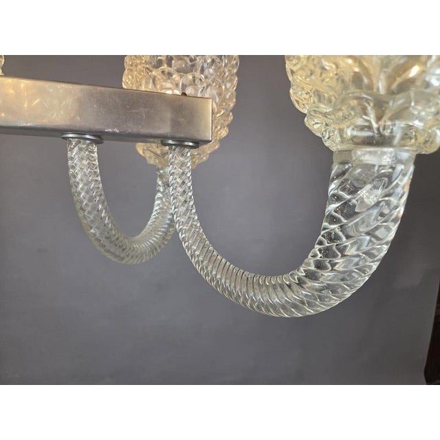 1940s Barovier Six-Light Murano Glass Chandelier, Italy, 1940s For Sale - Image 5 of 9