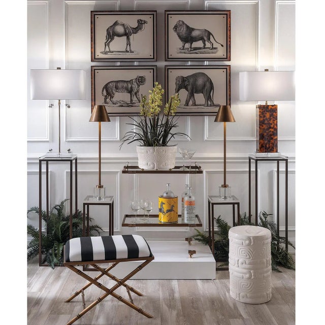 Contemporary Parliament Buffet Lamp - Crystal/Brass, Set of 2 For Sale - Image 3 of 4