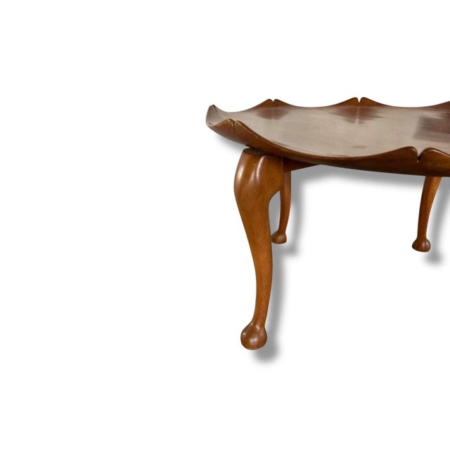 Wood Mid-Century Sculptural Teak Lotus Coffee Table with Scalloped Edge and Cabriole Legs, 1970s For Sale - Image 7 of 9