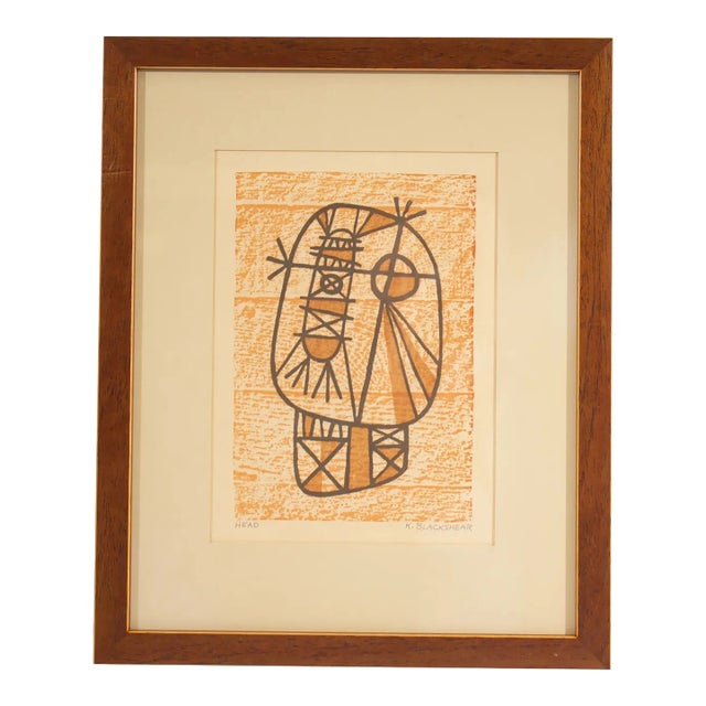 “Head” Abstract Serigraph Print by Kathleen Blackshear For Sale