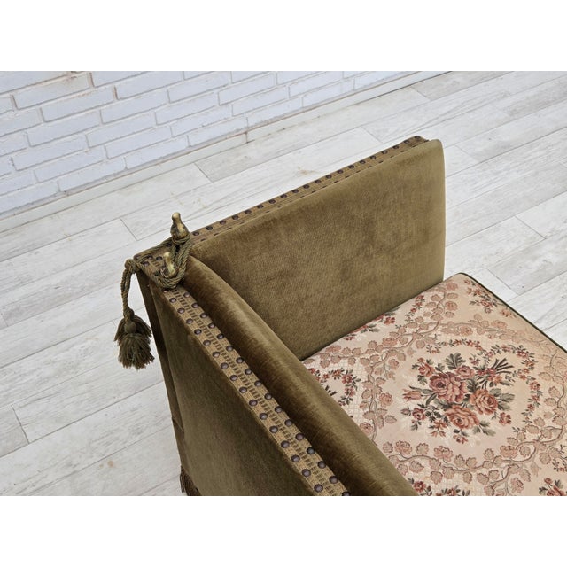 Danish 2-Seater Spanish Drop Arm Sofa in Furniture Velour, 1970s For Sale - Image 18 of 18