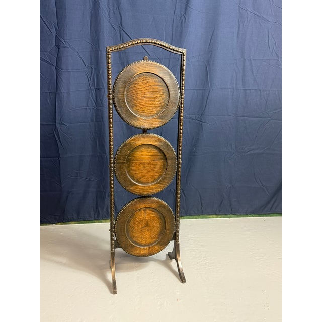 Antique Three-Tier Folding Cake Stand, 1900 For Sale - Image 11 of 11