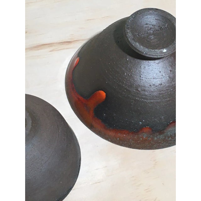 Vintage Oscar Bucher Mid-Century Studio Pottery Bowls - a Pair For Sale - Image 10 of 13