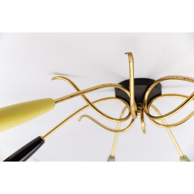 Mid-Century Modern Brass 6-Armed Sputnik Lamp, 1950s For Sale - Image 10 of 18