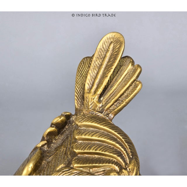 Bronze Mid 20th Century Vintage Bronze Bird Sculptures Set of 2 For Sale - Image 8 of 9