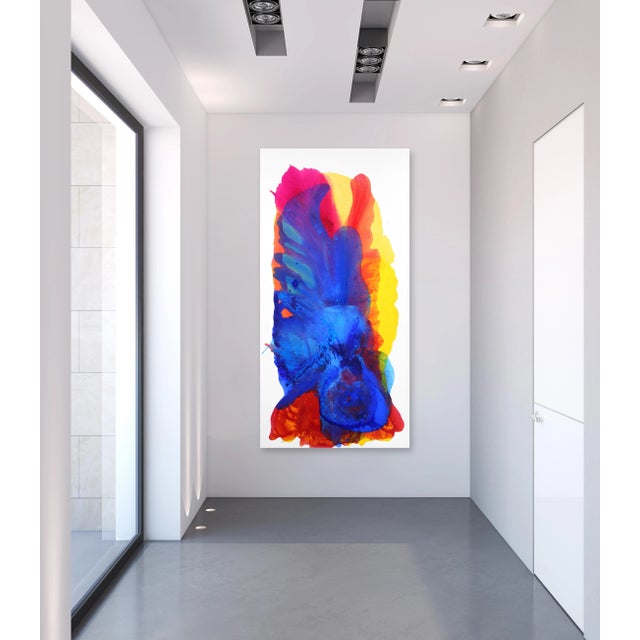 Blue Large Oversized Colorful Artwork "Magical Night Ii" Contemporary Original Abstract Acrylic Painting by Clara Berta For Sale - Image 8 of 8