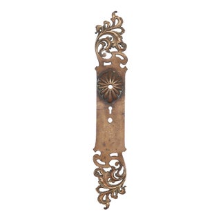 Antique 19 In. Art Nouveau Bronze Entry Door Back Plate For Sale