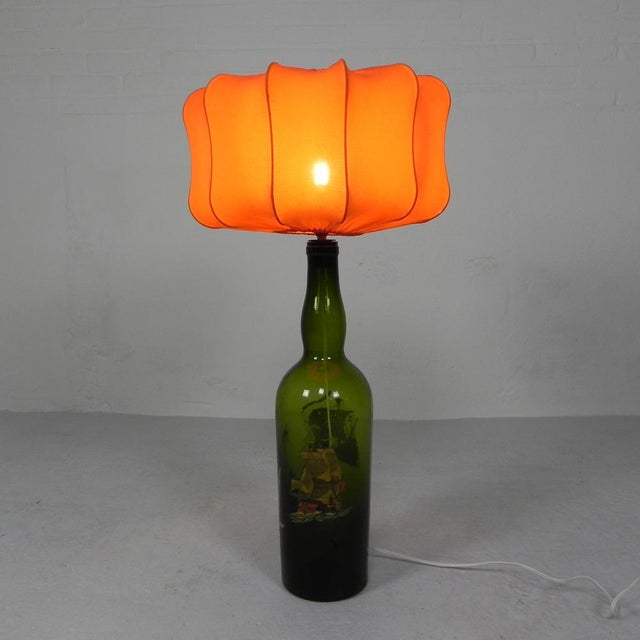 Wine Bottle Table Lamp with Fabric Shade, 1970s For Sale - Image 6 of 17