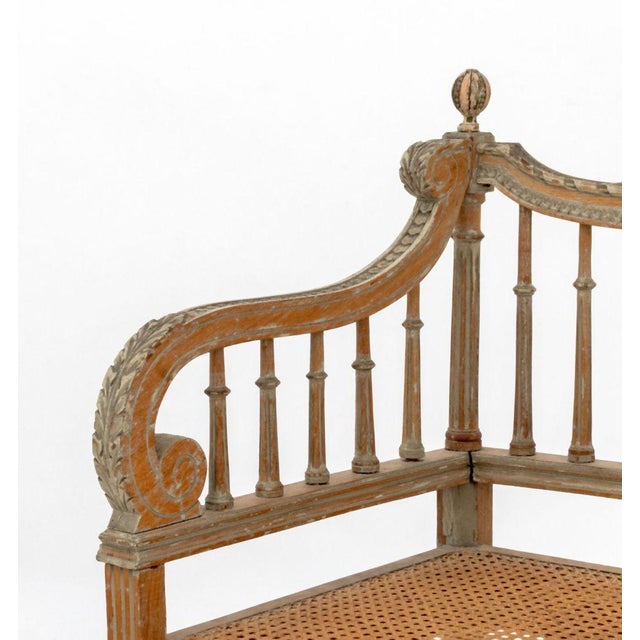 Late 20th Century Louis XVI Style Cane Paneled Seat Fauteuil For Sale - Image 5 of 7