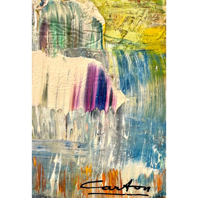 Norman Carton, American Vivid Abstract Expressionist Art Oil Painting Norman Carton, Wpa Artist For Sale - Image 4 of 6