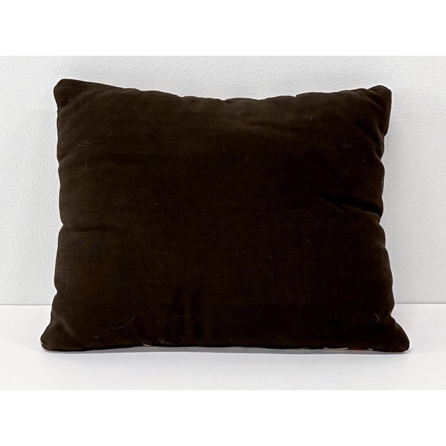Turkish Vintage Turkish Kilim Pillow | Handwoven Wool Decorative Cushion | 11 in X 14 In For Sale - Image 3 of 12