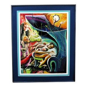 Marcus Glenn Three Harmonizing With One 2001 Lithograph Ea 133/150 Matted Framed