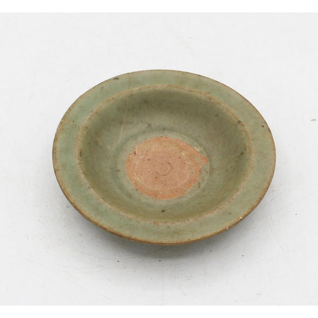 Chinese Circa 1271-1368 Chinese Yuan Dynasty Celadon Glazed Pottery Libation Dish For Sale - Image 3 of 6