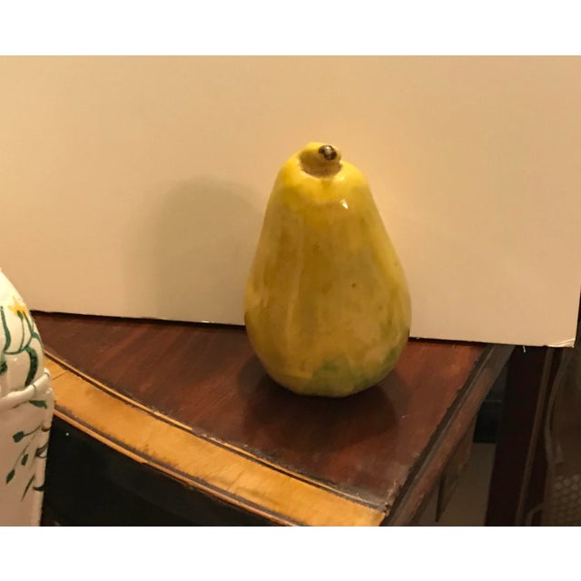 Vintage decorative Italian ceramic pear, realistically colored and shaped. Unique decorative piece of sought after Italian...
