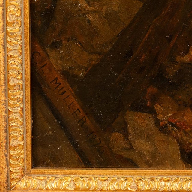 Pair French Franco-Prussian Historical Military War Propaganda Oil Paintings by Charles Louis Muller, 1870 For Sale - Image 17 of 18