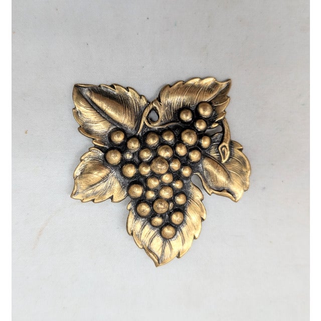Vintage Signed Joseff of Hollywood Goldtone Grape Cluster Brooch For Sale In Philadelphia - Image 6 of 7