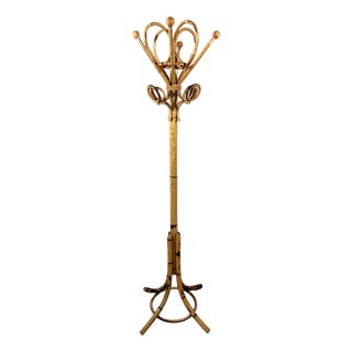 Rattan Standing Coat Rack, 1960s For Sale