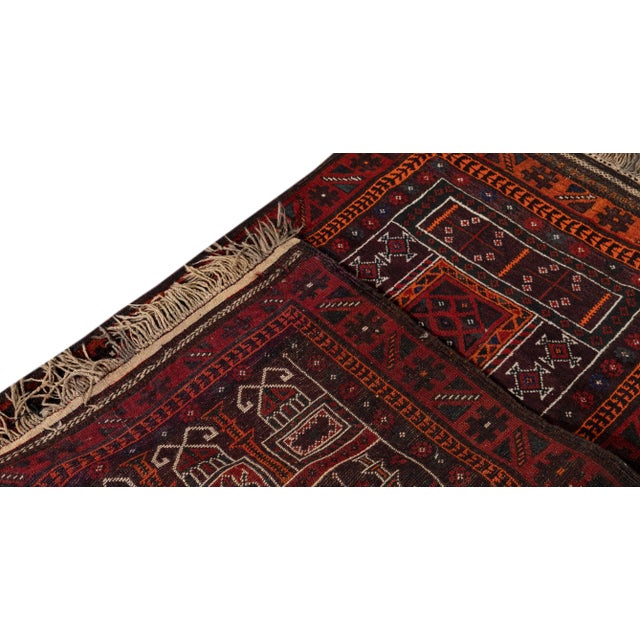 Vintage Persian Scatter Rug with a geometric design.