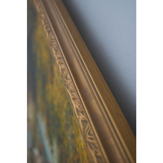 Paint Large Framed Oil Painting on Canvas Mexican Village For Sale - Image 7 of 11