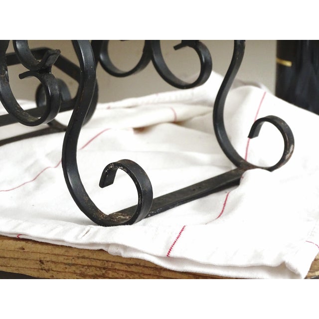 1960s 1960s Wrought Iron Wine Bottle Holder, Bottle Rack For Sale - Image 5 of 10