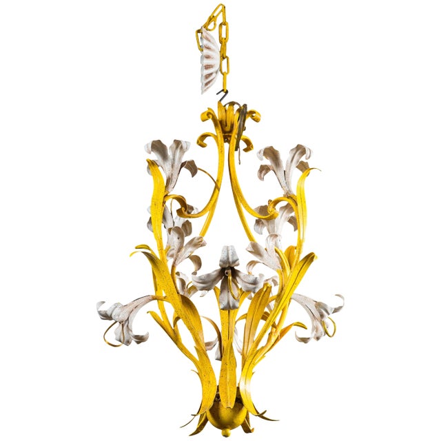 1960s Vintage Italian Lily Chandelier For Sale