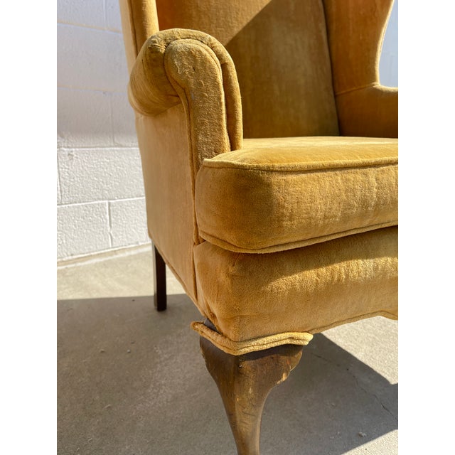 Pair of Vintage Queen Anne Style Wingback Chairs For Sale - Image 11 of 13