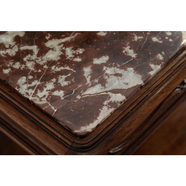 French Walnut and Marble Serving Tables, 1880s, Set of 2 For Sale - Image 18 of 18