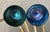 Glass Circa 1969 St. Clair Glass Inverted Fan & Feather Carnival Reproduction Iridescent Glass Tumblers – A Pair For Sale - Image 7 of 18