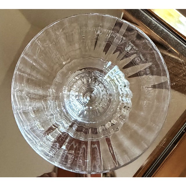 Vintage Crystal Fluted Wine Goblets - Set of 9 For Sale - Image 14 of 18