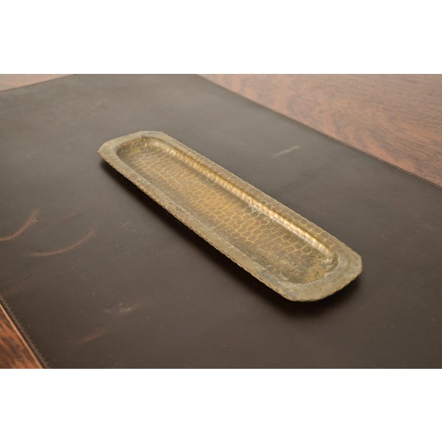 Brass Roycroft Arts & Crafts Brass Finished Hammered Copper Pen Tray For Sale - Image 8 of 8
