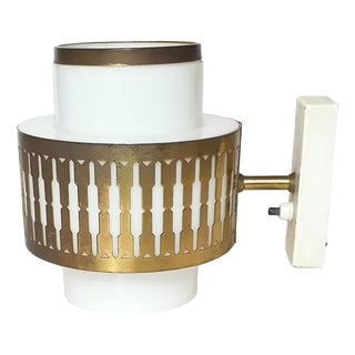 Scandinavian Wall Light in Brass and Acrylic Glass by Bent Karlby for Lyfa, 1967s For Sale