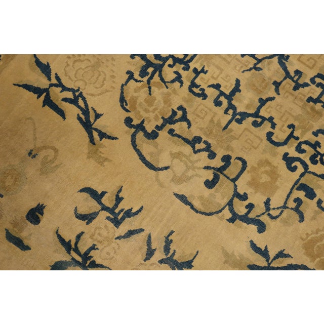 Chinese Fine Beige Blue Antique Indo-Chinese Rug For Sale - Image 3 of 18